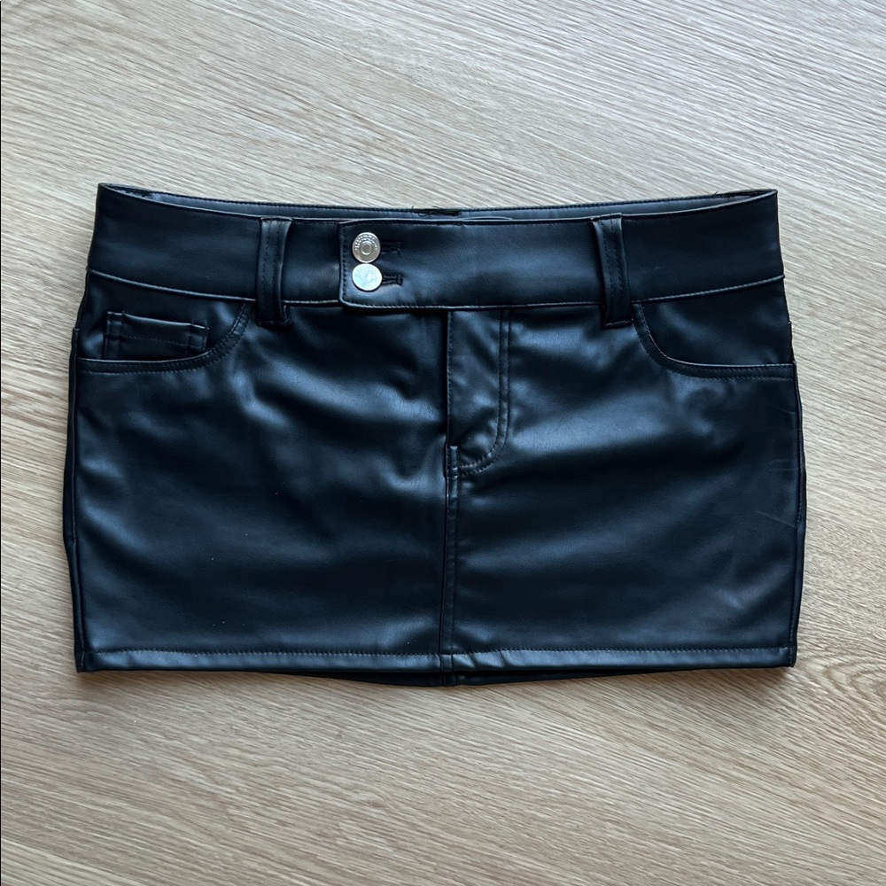 Divided Ultra Mini Faux Leather Skirt